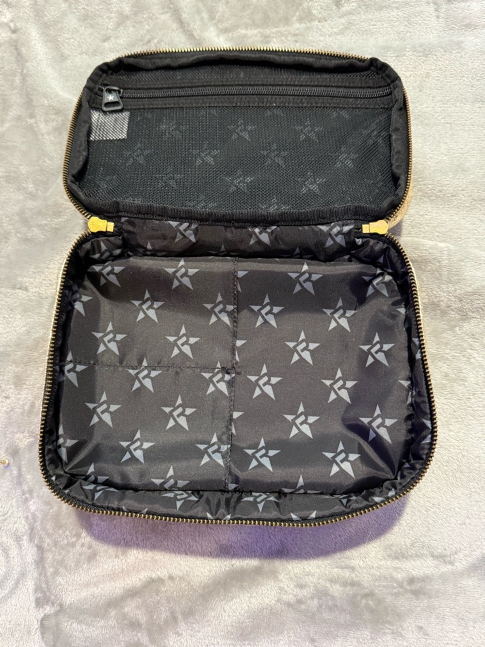 Rebel Athletic Gold Glitter Cosmetic Travel Case - Picture 4 of 6